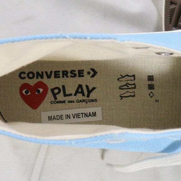 RARE Comme des Garçons PLAY x Chuck 70 High Bright Blue NEW Sz 10.5 US Men - Picture 13 of 15